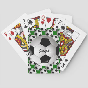 Personalised Soccer Ball on Football Pattern Playing Cards