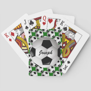 Personalised Soccer Ball on Football Pattern Playing Cards