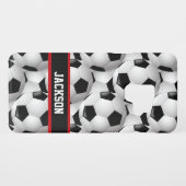 Personalised Soccer Ball Pattern Black Red White Case-Mate Samsung Galaxy Case (Back (Horizontal))