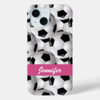 Personalised Soccer Ball Pattern Pink