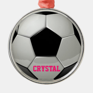 Personalised Soccer Ball Pink Ornament