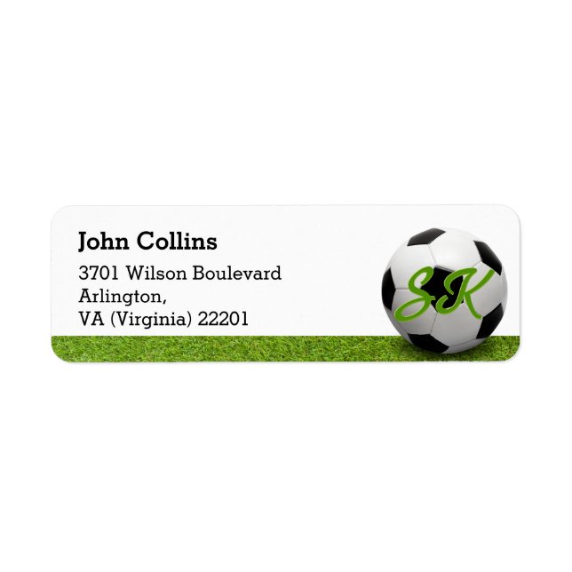 Personalised | Soccer Ball Return Address Label (Front)