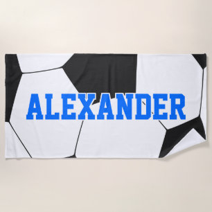 Personalised Soccer Beach Towel