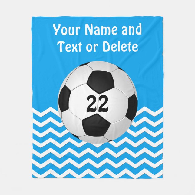 Personalised Soccer Blanket, Your Text and Colours Fleece Blanket (Front)