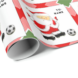Personalised Soccer Christmas Gift Wrapping Paper