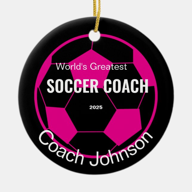 Personalised Soccer Coach  Ornament (Front)