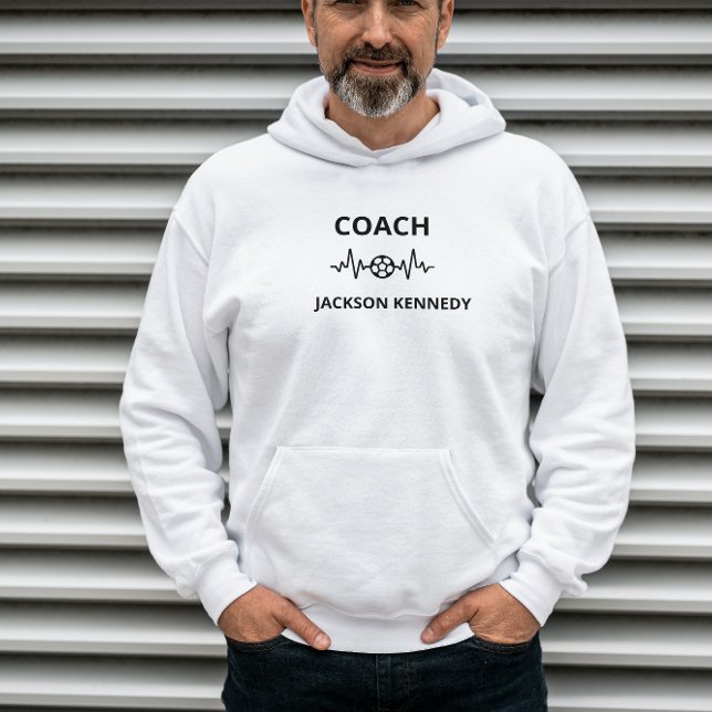 Personalised soccer coach typography custom name hoodie (Creator Uploaded)