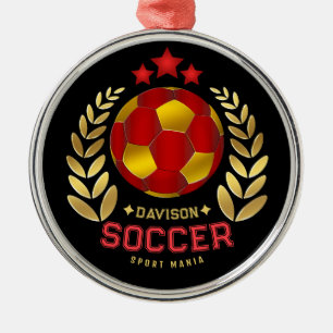 Personalised Soccer Emblem Art Metal Ornament