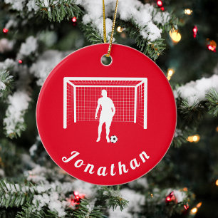 Personalised Soccer Football Player Goalie Keeper Ceramic Ornament