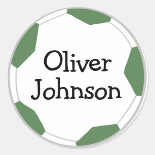 Personalised Soccer Football School Name Classic Round Sticker