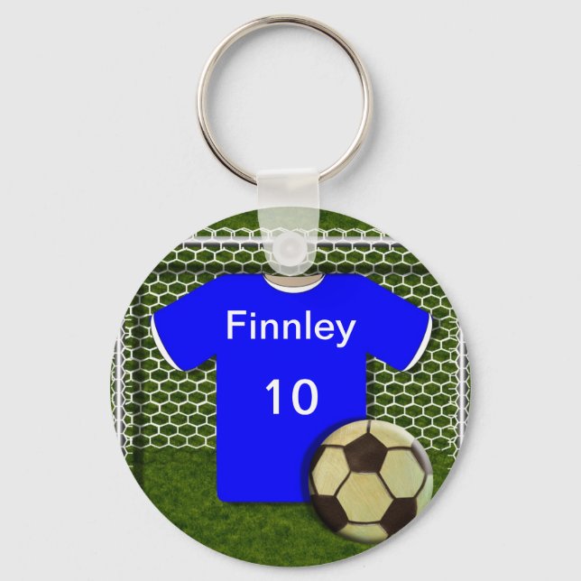 Personalised Soccer Football Themed Keychain (Front)
