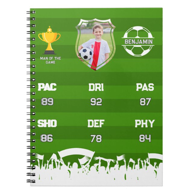 Personalised Soccer Gift For Kids, Custom Fut Card Notebook (Front)
