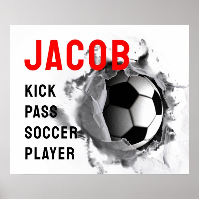 personalised soccer gift ideas poster (Front)