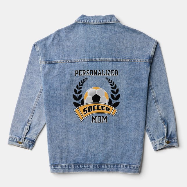 Personalised Soccer - Gold Denim Jacket (Back)