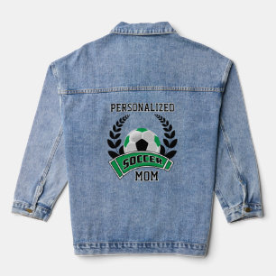 Personalised Soccer - Green Denim Jacket