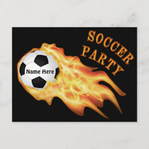 Personalised Soccer Invitations, YOUR TEXT, COLORS Invitation Postcard