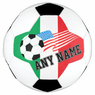 Personalised Soccer Italian American Flag Design Ball