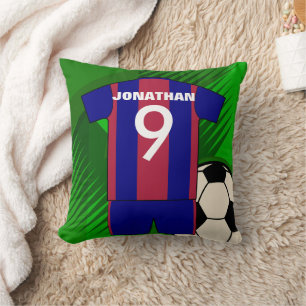 Personalised soccer jersey and ball cushion