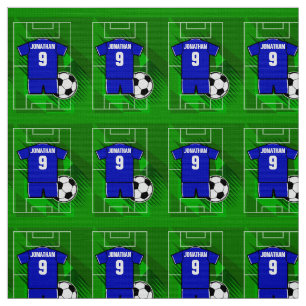 Personalised Soccer Jersey Blue with White Fabric