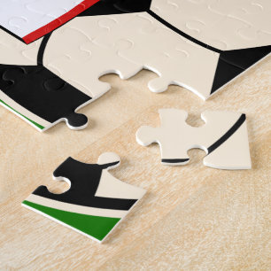 Personalised Soccer Jersey Red and White Jigsaw Puzzle