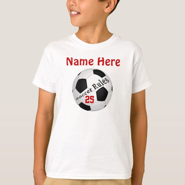 Personalised Soccer Jerseys for Kids, NAME, NUMBER T-Shirt (Front)