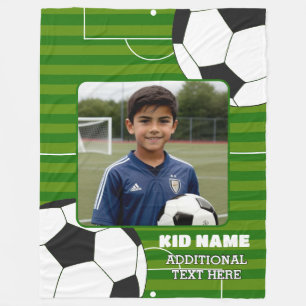 Personalised Soccer Kids Fleece Blanket