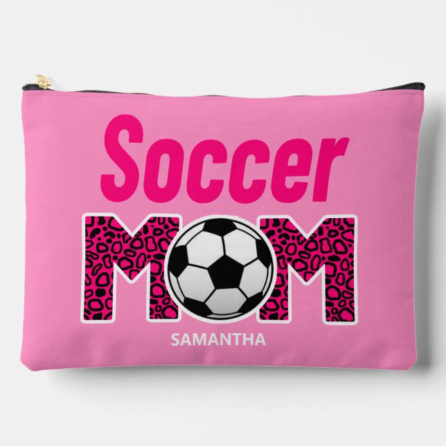 Personalised Soccer Mum Name Mother's Day Accessory Pouch (Front)