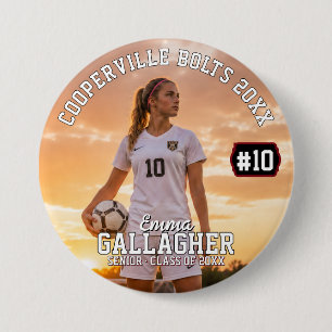 Personalised Soccer Photo Button
