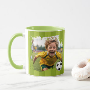Personalised Soccer Photo - Custom Name & image Mug
