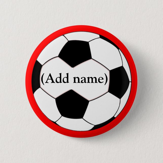 Personalised Soccer Pin/Button 6 Cm Round Badge (Front)