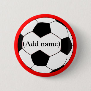Personalised Soccer Pin/Button 6 Cm Round Badge