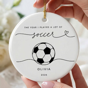 Personalised Soccer Player Christmas Ornament
