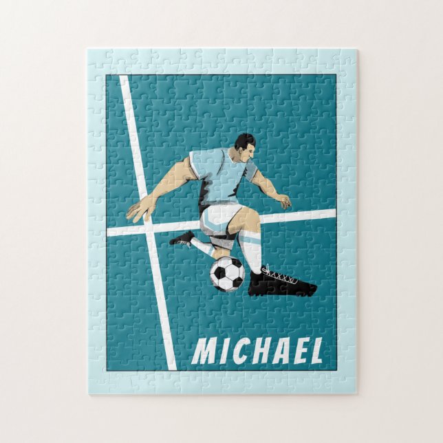 Personalised Soccer Player Coach Illustration Cool Jigsaw Puzzle (Vertical)