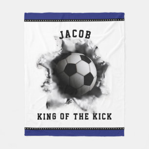 Personalised Soccer Player fleece blanket