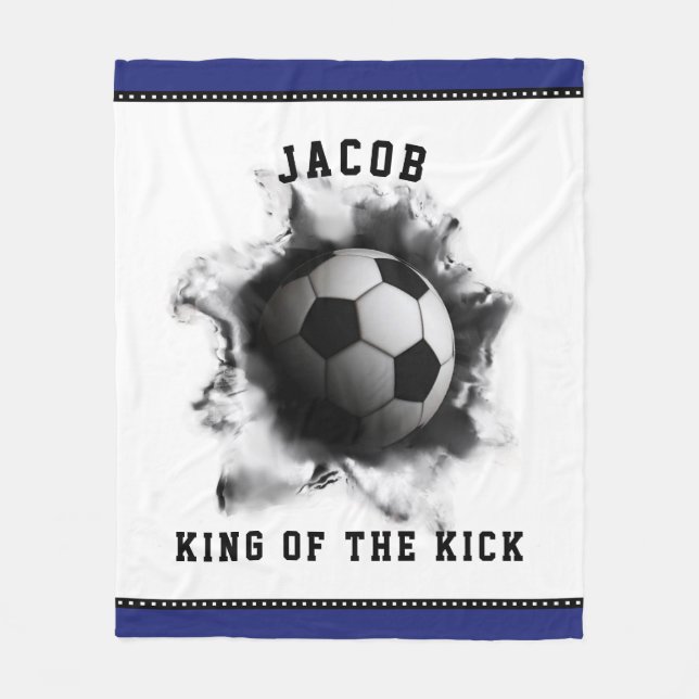 Personalised Soccer Player fleece blanket (Front)