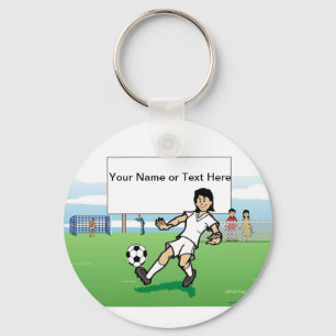 Personalised Soccer Player, Youth - Female Cartoon Key Ring