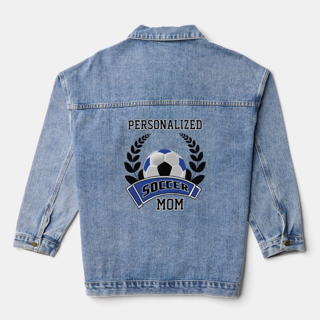 Personalised Soccer - Royal Blue Denim Jacket (Back)