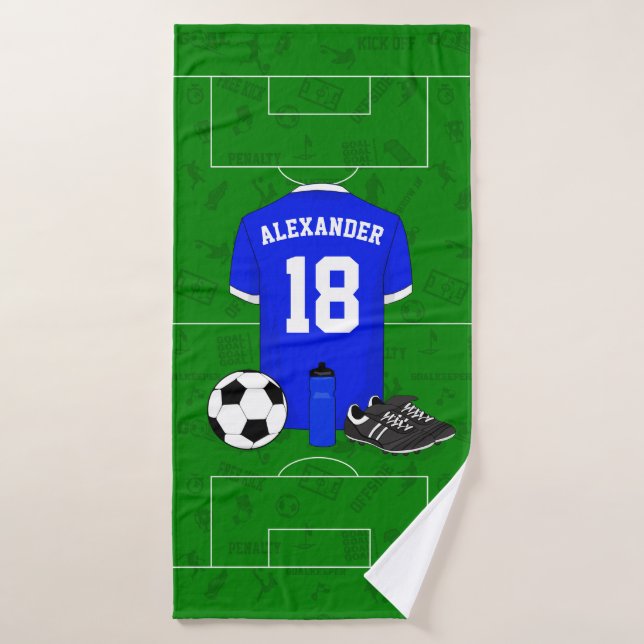 Personalised soccer shirt bath towel set (Bath Towel)