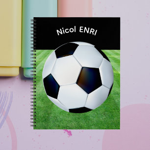 Personalised Soccer Spiral Notebook for Kids