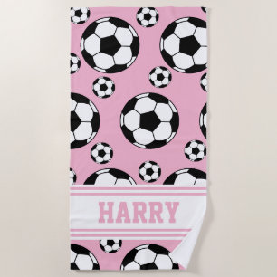 Personalised Soccer Sports Summer Beach Towel