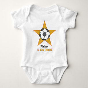 Personalised Soccer Star Baby Bodysuit