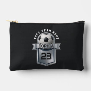 Personalised Soccer with Team and Player Name Accessory Pouch