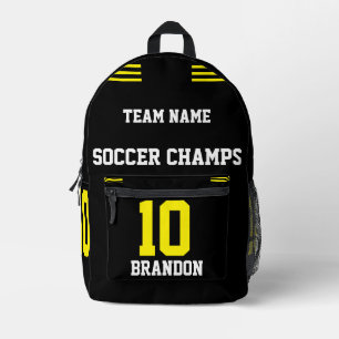Personalised Soccer Y & W Modern Printed Backpack