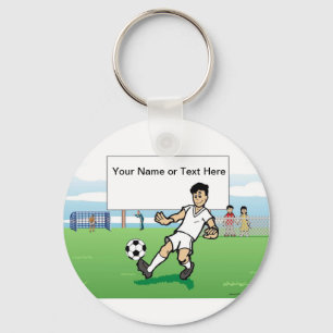 Personalised Soccer, Youth - Male Cartoon Key Ring