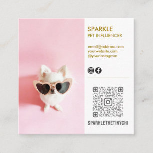 Personalised Social Media Double Photo QR Square Business Card