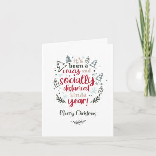 Personalised Socially Distanced Humour Christmas Holiday Card