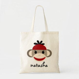 Personalised Sock Monkey Bookbag Tote Bag