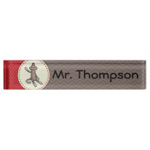 Personalised Sock Monkey Name Plate