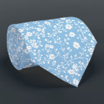 Personalised Soft Blue and White Micro Flowers Tie<br><div class="desc">light blue necktie,  micro floral tie,  spring wedding accessory,  romantic men’s tie,  subtle pattern neckwear,  powder blue groom look,  floral wedding tie,  soft groomsmen style,  classic blue white tie,  gentle floral pattern</div>