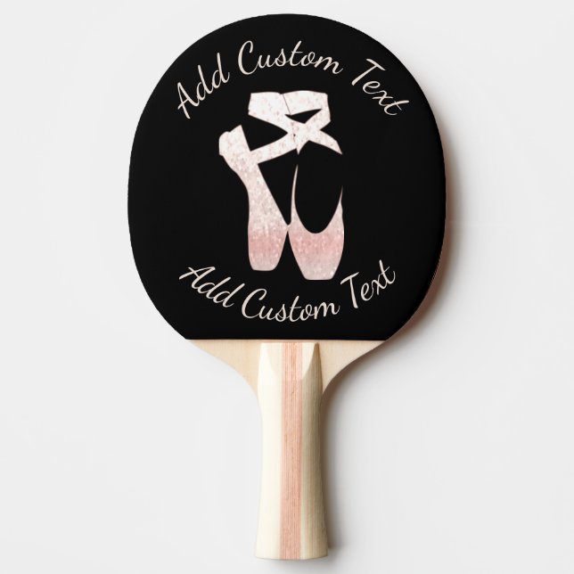 Personalised Soft Gradient Pink Ballet Shoes Ping Pong Paddle (Front)